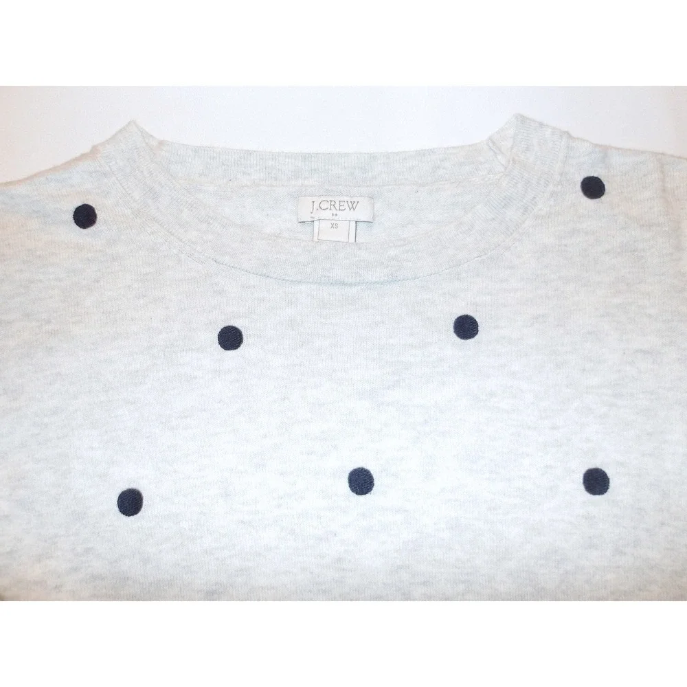 J.Crew Polka Dot Sweater Crewneck Long Sleeve Casual Gray‎ Size XS /#5279